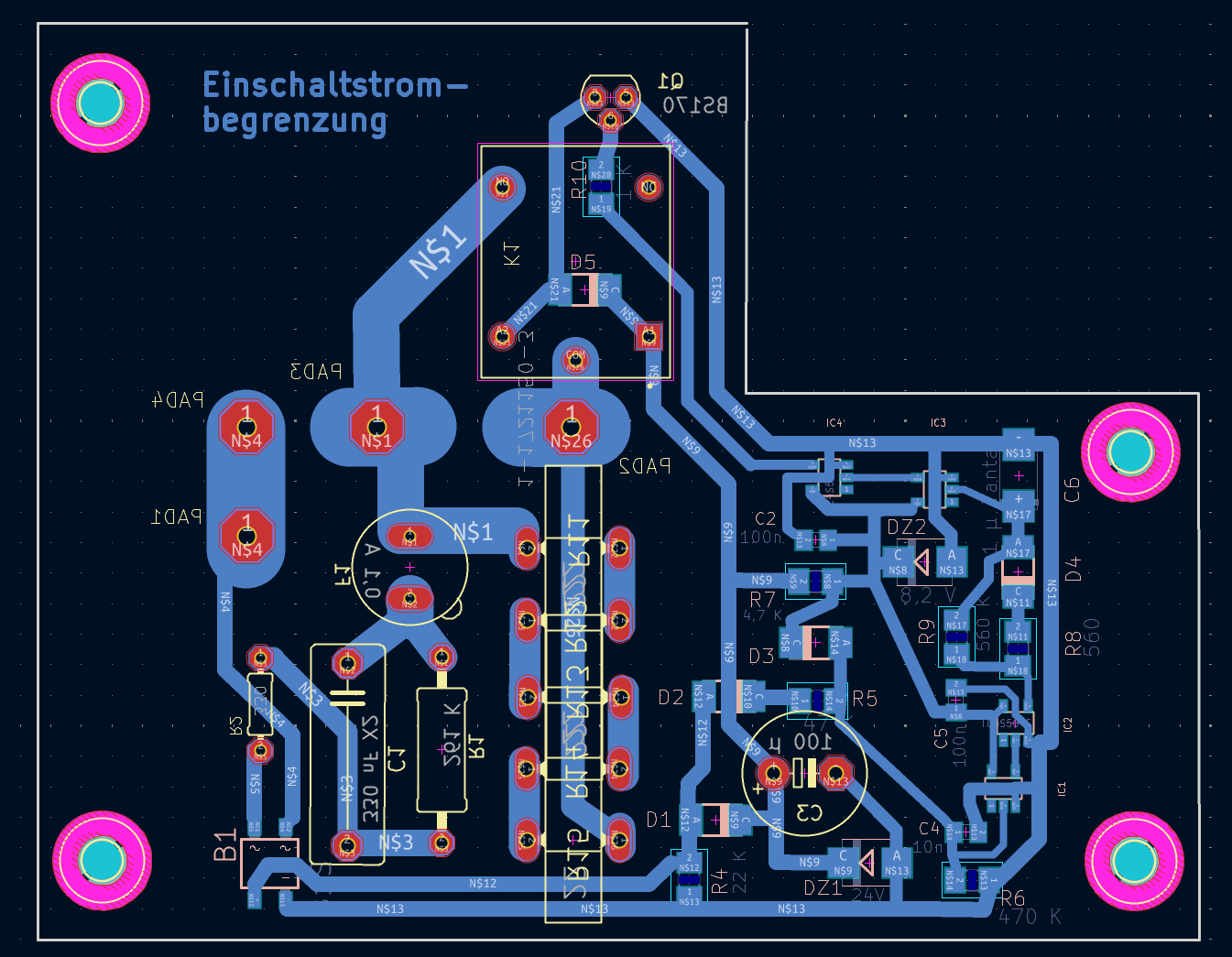 Platine der Einschaltstrombegrenzung
